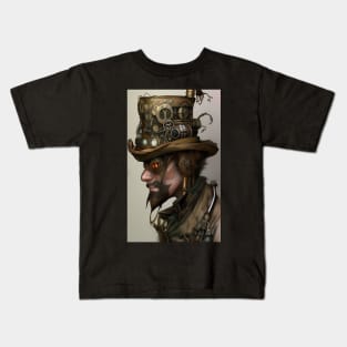 Cool Portrait of a Machinist Inventor Steampunk Kids T-Shirt